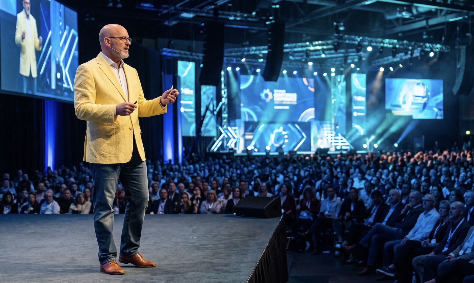 Image of Jamie Turner speaking on stage